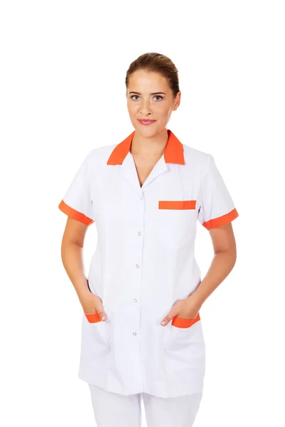 Молодая улыбка женщина врач или медсестра — стоковое фото