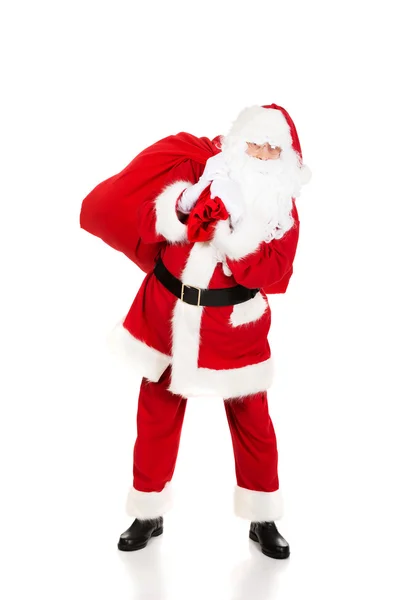 Happy Santa Claus met cadeautjes Stockfoto