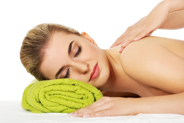 Young relaxed woman in spa. — Stock Photo, Image