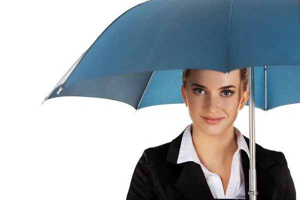 Бізнес-леді холдингу парасольку — стокове фото