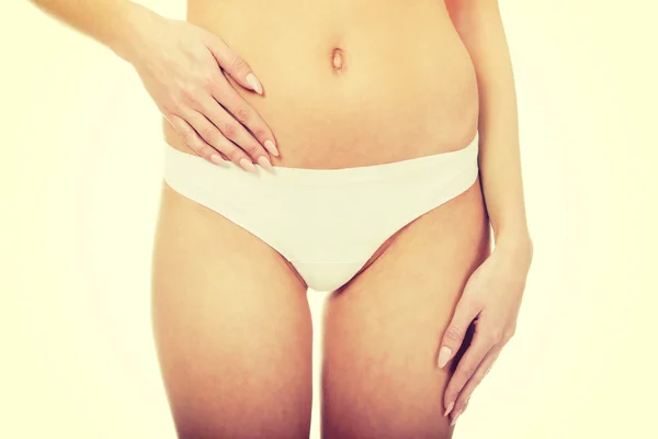 Slim womans belly. — Stock Photo, Image