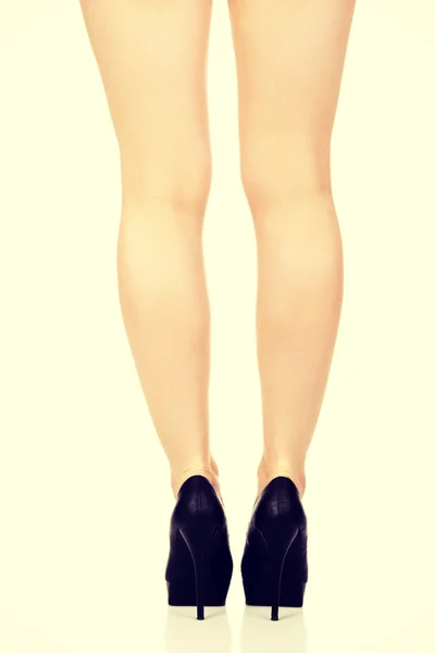 Woman legs with black sexy shoes. . — ストック写真