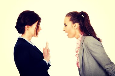 İki kızgın businesswomans.