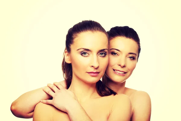 Two sisters with make up. — Stock Photo, Image