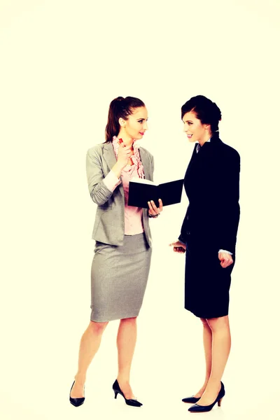 Zwei Geschäftsfrauen diskutieren miteinander. — Stockfoto