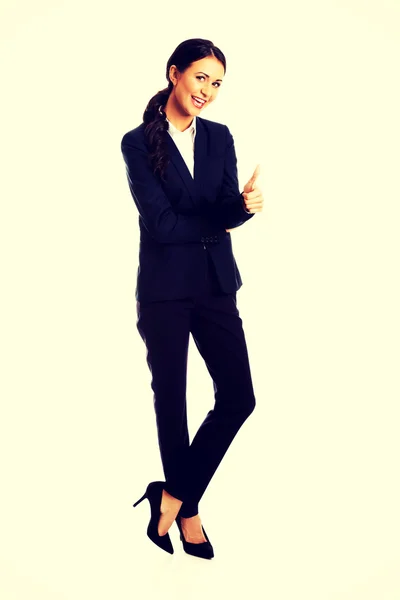 Businesswoman showing thumb up — Stock Photo, Image