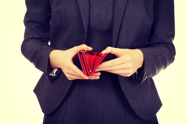 Mujer de negocios con cartera vacía . —  Fotos de Stock