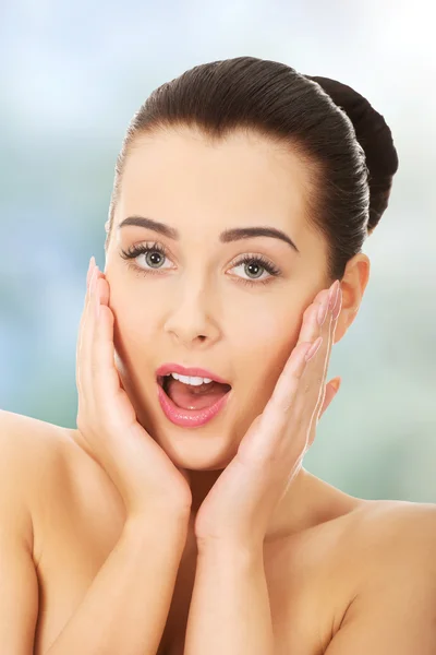 Mujer conmocionada con maquillaje . —  Fotos de Stock