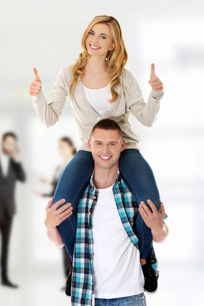 Man carrying his woman — Stock Photo, Image