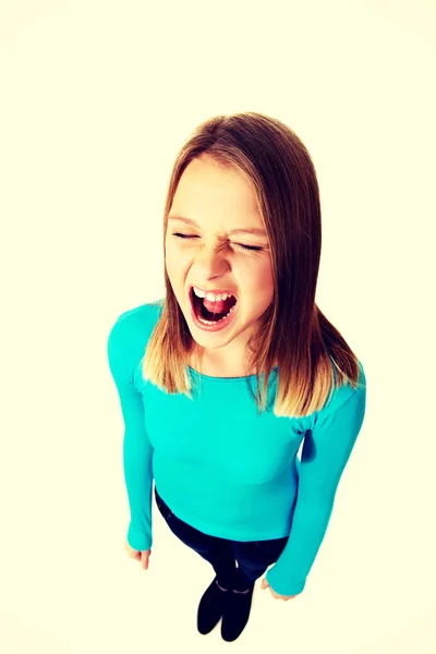 Screaming young woman — Stock Photo, Image