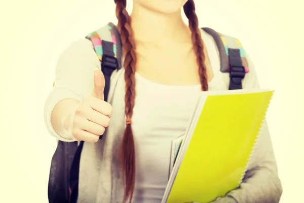 Menina adolescente com mochila escolar . — Fotografia de Stock