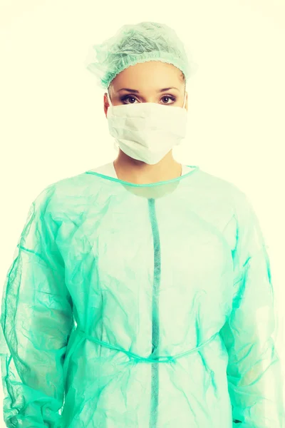 Retrato de um médico em máscara protetora — Fotografia de Stock