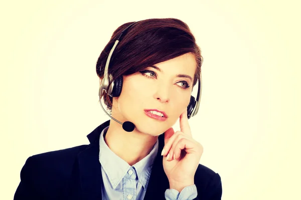 Happy smiling support phone operator. — Stock Photo, Image
