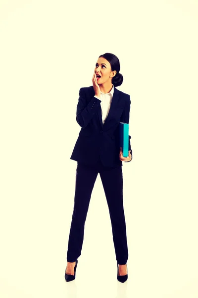 Бізнес-леді в діловому костюмі — стокове фото