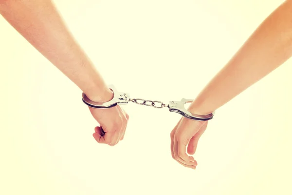 Male and female handcuffed. — Stock Photo, Image