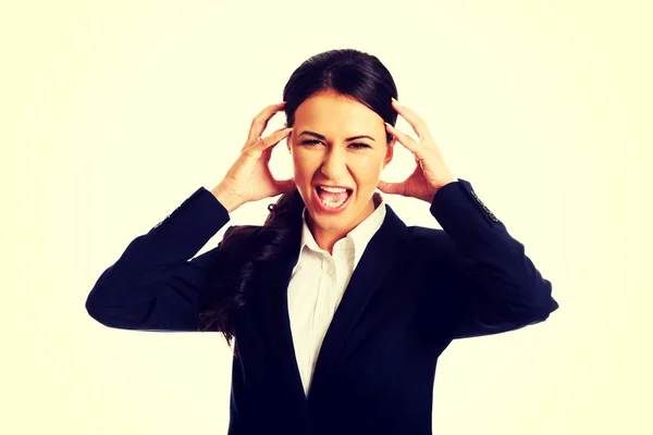 Angry businesswoman screaming — Stock Photo, Image