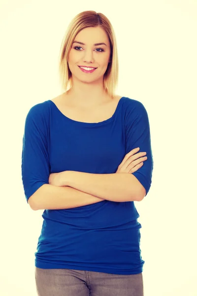 Jovem mulher casual de pé . — Fotografia de Stock