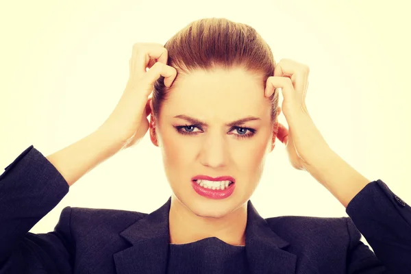 Mujer de negocios frustrada gritando . —  Fotos de Stock