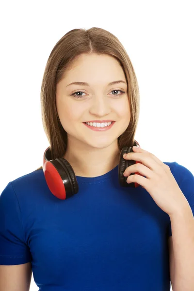 Mujer con auriculares. — Foto de Stock