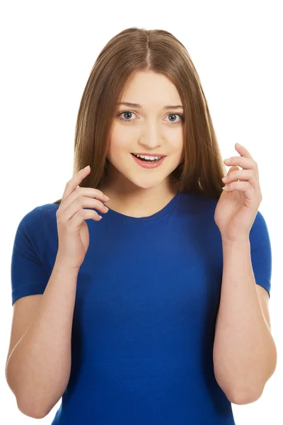 Frustrated young woman screaming. — Stock Photo, Image