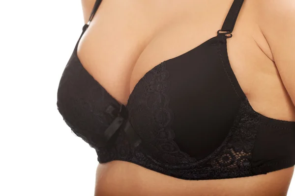 Womans breast in bra. — Stock Photo, Image