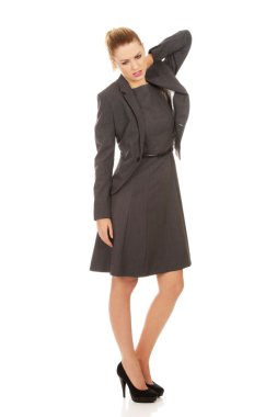 boyun ağrısı olan iş kadını.