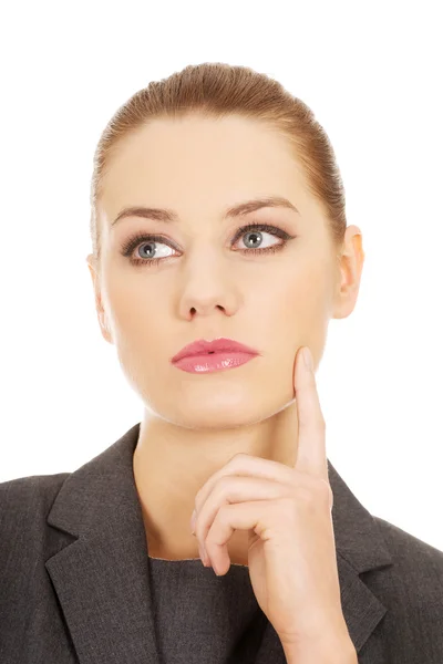 Mujer de negocios reflexiva . —  Fotos de Stock