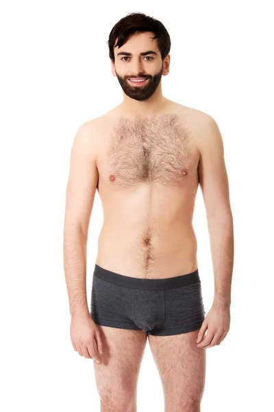 Sorridente uomo senza camicia . — Foto Stock