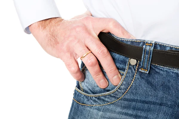 Män i jeans byxor — Stockfoto