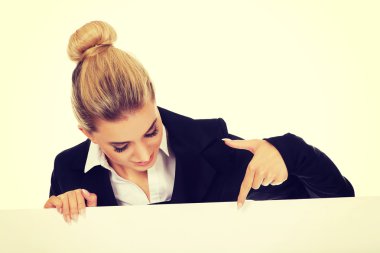 Mutlu işkadını holding boş afiş.