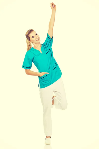 Young happy woman doctor or nurse — Stock Photo, Image