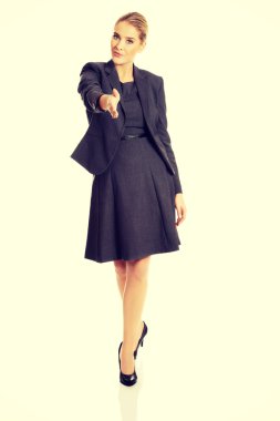 kadın el sıkışması için hazır