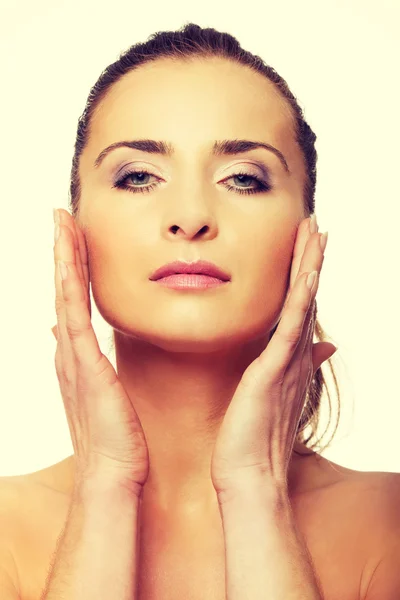 Hermosa mujer spa con maquillaje . —  Fotos de Stock