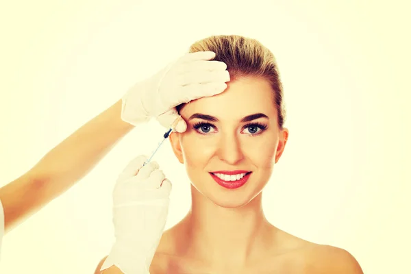 Inyección facial cosmética de botox — Foto de Stock
