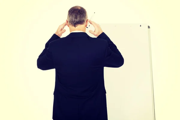 Male executive thinking about presentation — Stock Photo, Image