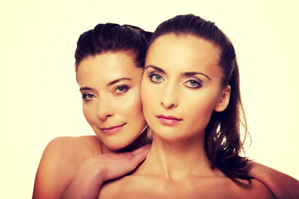 Two sisters with make up. — Stock Photo, Image