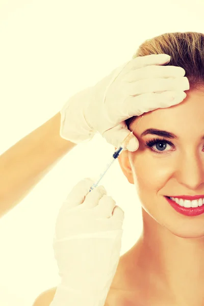 Injeção facial botox cosmética — Fotografia de Stock