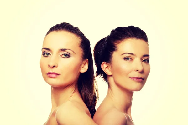 Two sisters with make up. — Stock Photo, Image