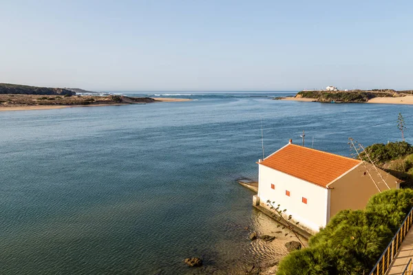 Vila Nova Milfontes Med Rio Mira Och Atlanten Alentejo Portugal — Stockfoto
