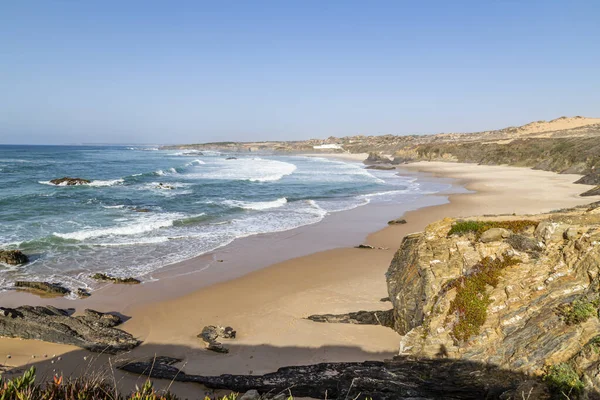 Plaj Körfez Praia Almograve Alentejo Portekiz — Stok fotoğraf