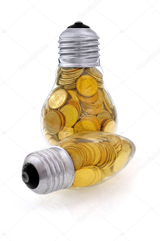 Golden  light glass bulb
