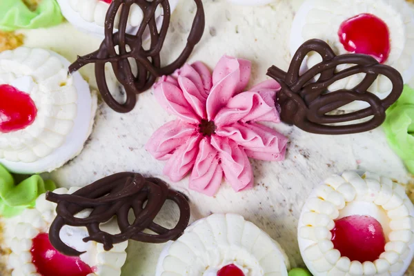 Pastel con una crema de cerca — Foto de Stock