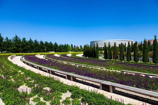 Stadspark Krasnodar Galitsky Park Prachtige Bomen Gazon Terrassen Van Het — Stockfoto