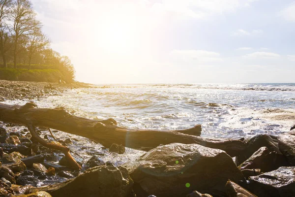 Hermoso Paisaje Marino Grandes Rocas Surf — Foto de Stock