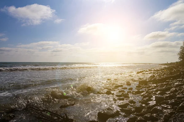 Hermoso Paisaje Marino Grandes Rocas Surf — Foto de Stock