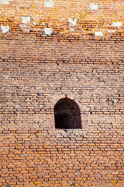 Une Échappatoire Dans Vieux Mur Pierre Fragment Vieux Kremlin Kolomna — Photo