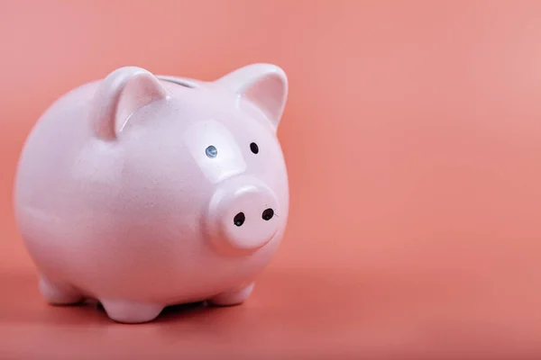 Sparschwein Auf Rosa Hintergrund Konzept Der Geldakkumulation — Stockfoto