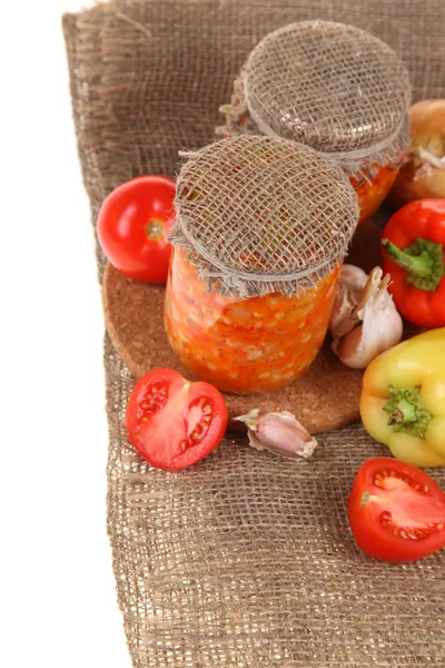 Canning vegetables in the banks — Stock Photo, Image