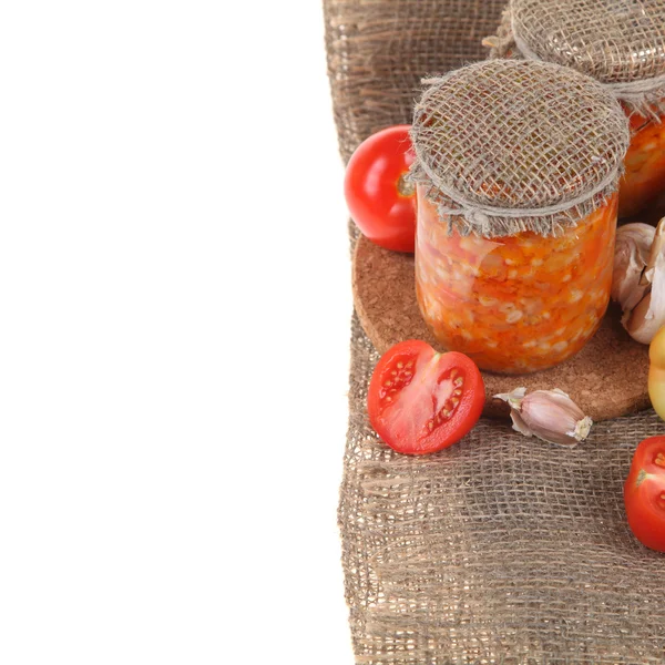 Canning vegetables in the banks — Stock Photo, Image