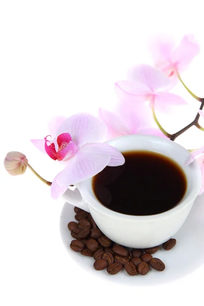 Koffiekopje en granen — Stockfoto